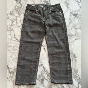 R13 checked low waist cropped jeans size 28